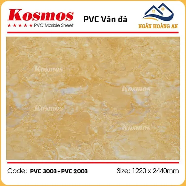 Tấm Nhựa Ốp Tường PVC Giả Vân Đá Kosmos Dày 3.2mm